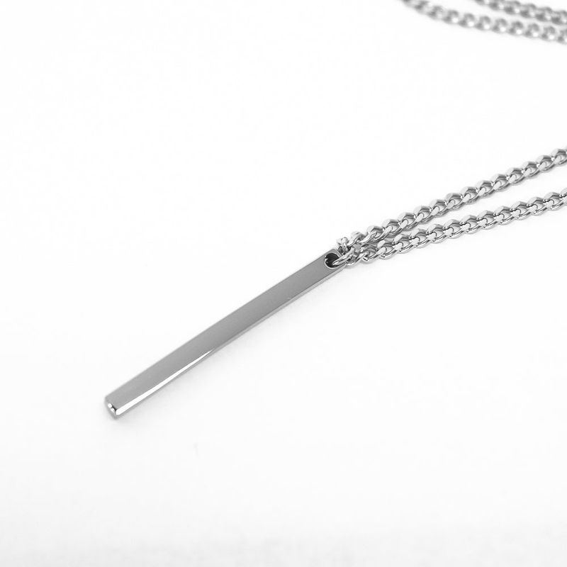 Men's two-line necklace layered chain_CLEF DUAL SB NEC