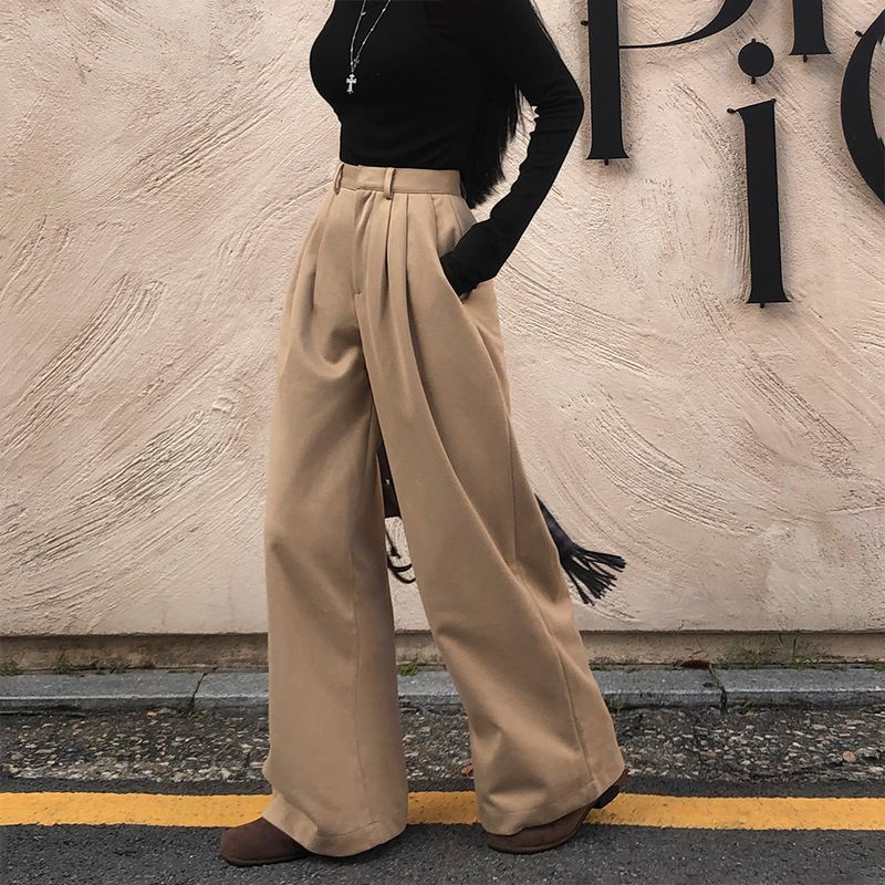 [BELLIDE MADE] DOUBLE-SIDED FLEECE DOUBLE PINTACK WIDE PANTS