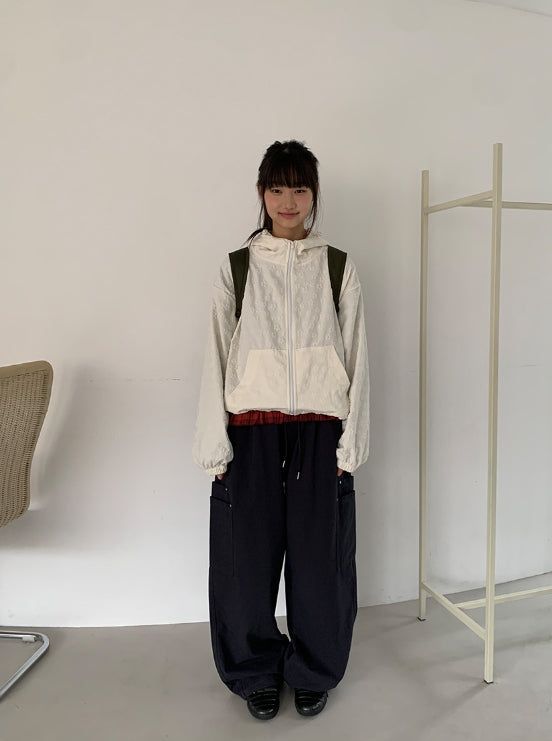Hibamp Wide Cargo Banding Pants