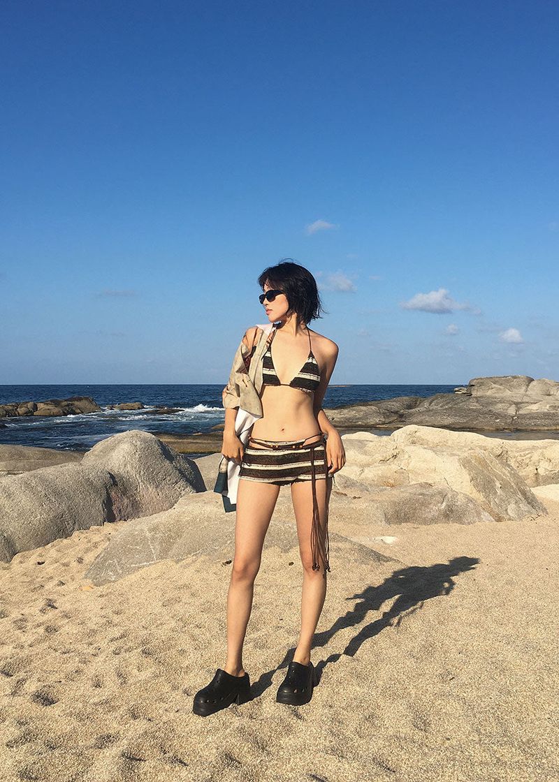 BROWN BOHEMIAN BIKINI SET
