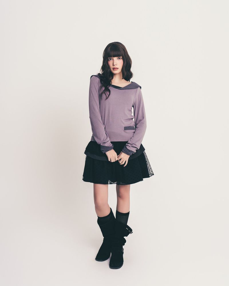 sailor stripe top / grape