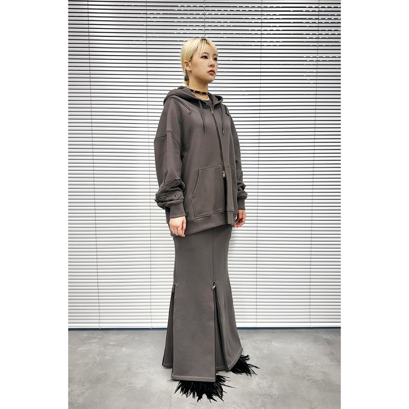ANTIQUE ZIPPER MAXI SKIRT