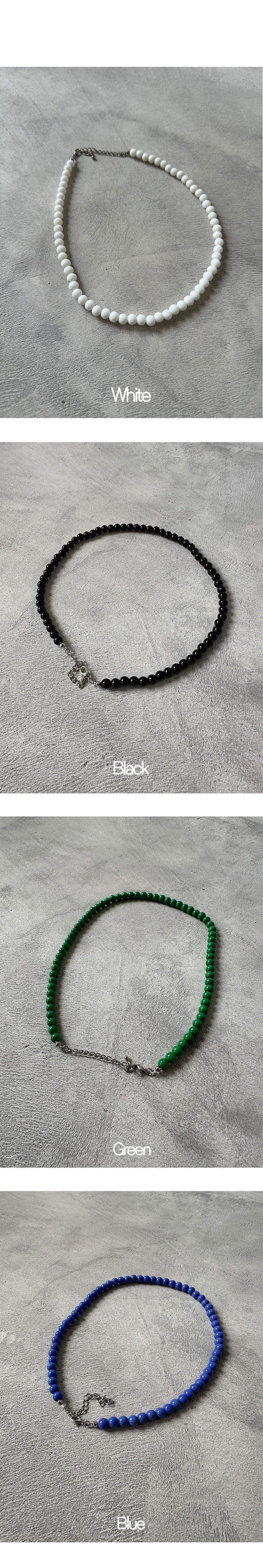 [HANDMADE] Vivid ball chain necklace (4color)