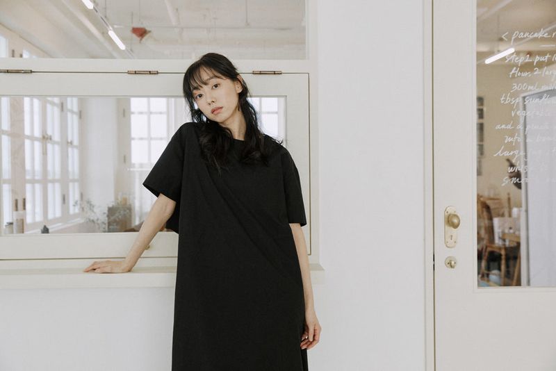 layered ribbon onepiece black
