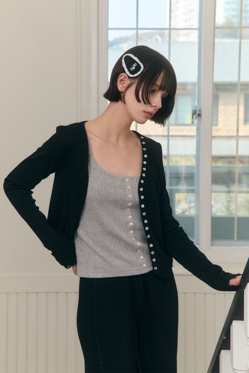 Sweet Dreams Button Cardigan (Black)