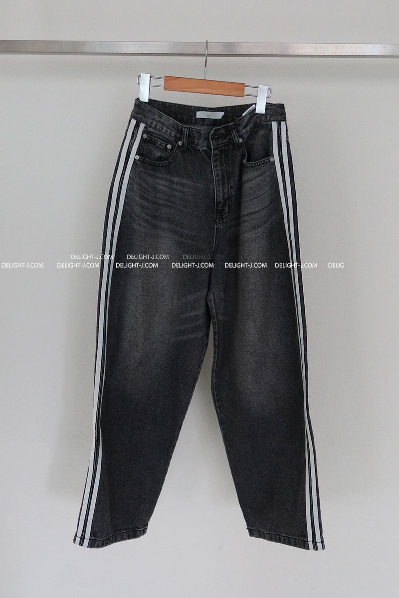 [UNISEX] Five track wide jeans