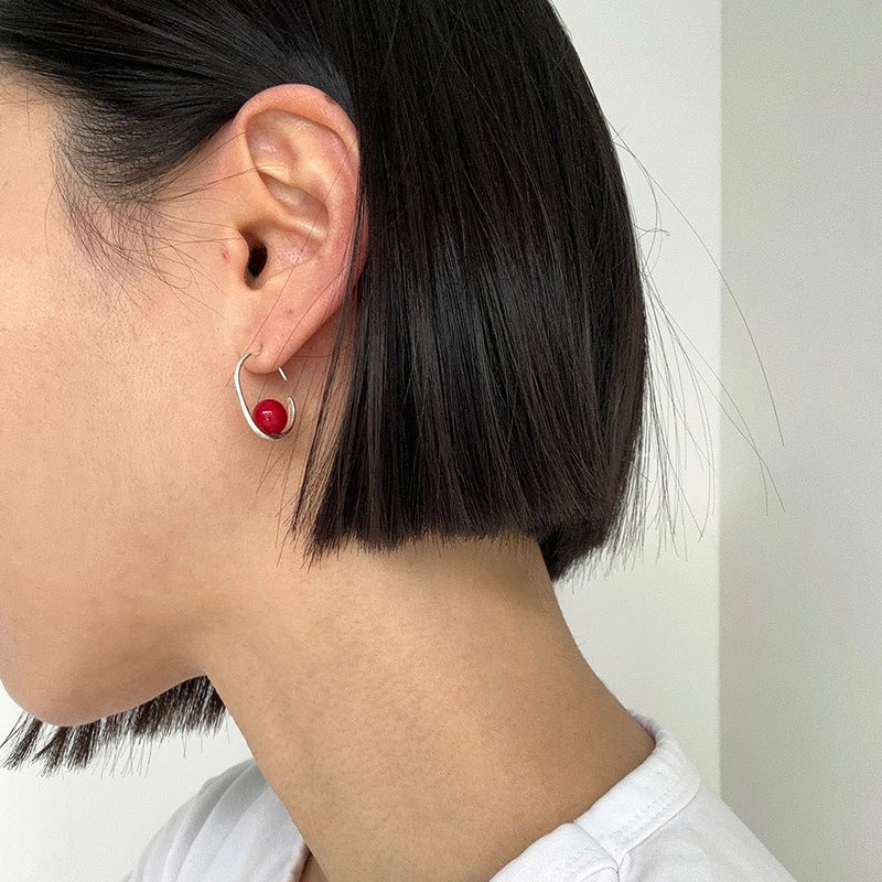 MOSXE（モスクス）の「[925silver] Red point earring（Accessories）」