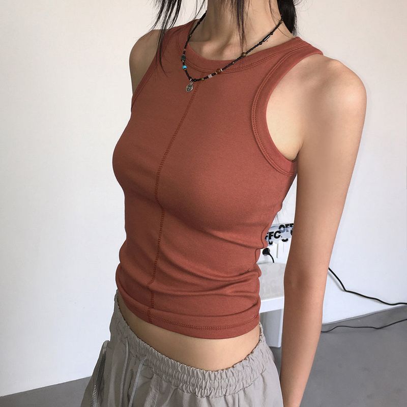 WONDER WONDER（ワンダーワンダー）の「[5 colors] Bev Stitch Round Mango Sleeveless（Tops）」