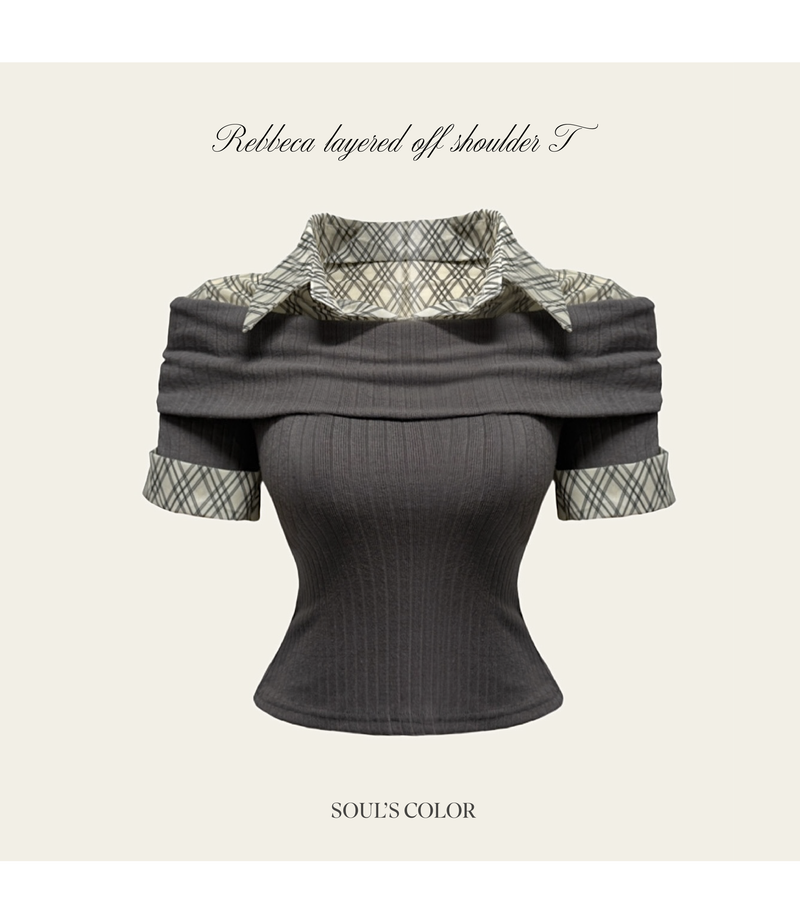 SOUL'S COLOR（ソウルズカラー）の「Rebecca layered off shoulder T（Tops）」