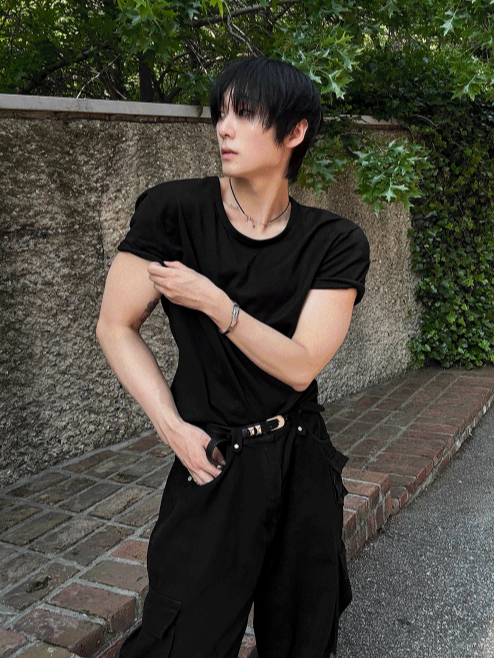 クロップマッスルフィットTシャツ