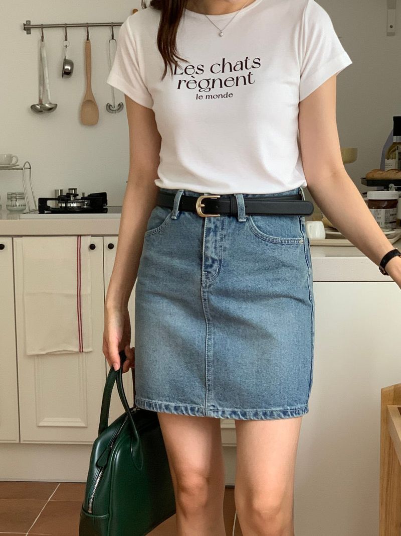 LES CHATS LETTERING T-SHIRT WHITE