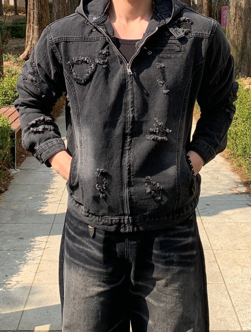 Biew Denim Hood Crop Jacket