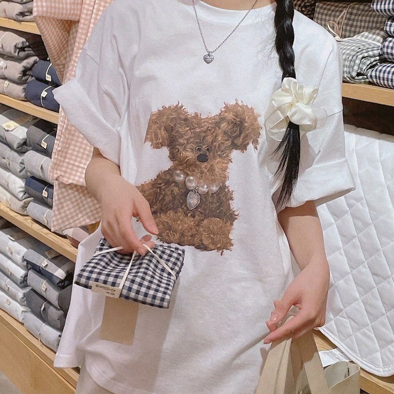 natural mind（ナチュラル マインド）の「Puppy Box Short-Sleeved T-Shirt（Tops）」