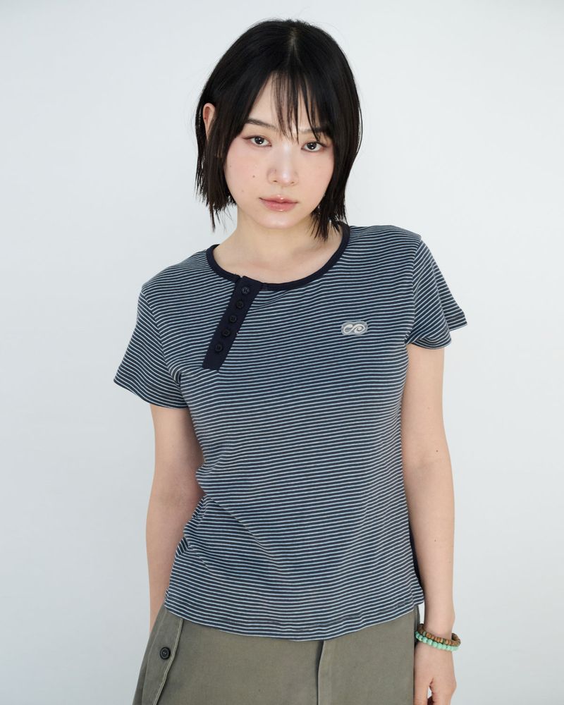 Asymmetric Stripe Henley