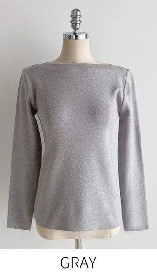 Demu Stripe Boat Neck Knit