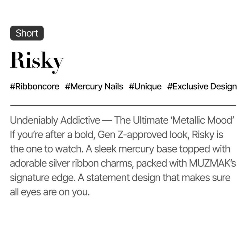 MUZMAK Reusable Glam Design Nail Tip Risky(Short)