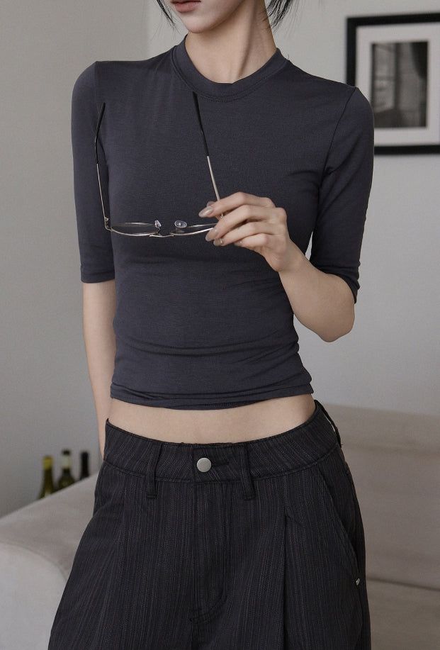 EEUN（イウン）の「26SS★ [ EEUN BASIC ] Chewing Three Quarter Slim T-shirt（Tops）」