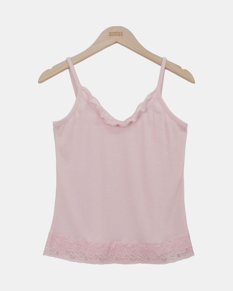 Arom Lace Ribbed Sleeveless Top