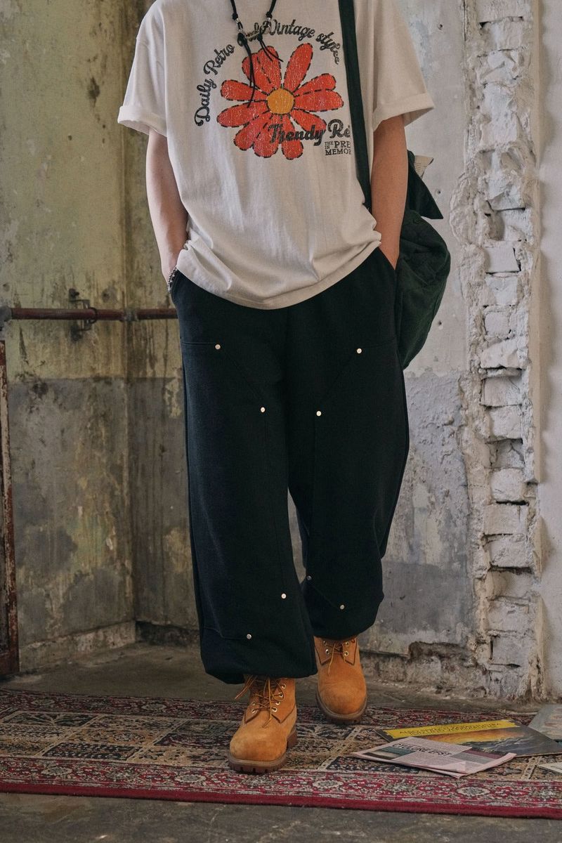 GUBIN(グビン)の「カーペンターポイントスウェットパンツ - BLACK(パンツ)」