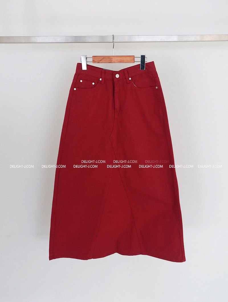 4 color cotton maxi long skirt