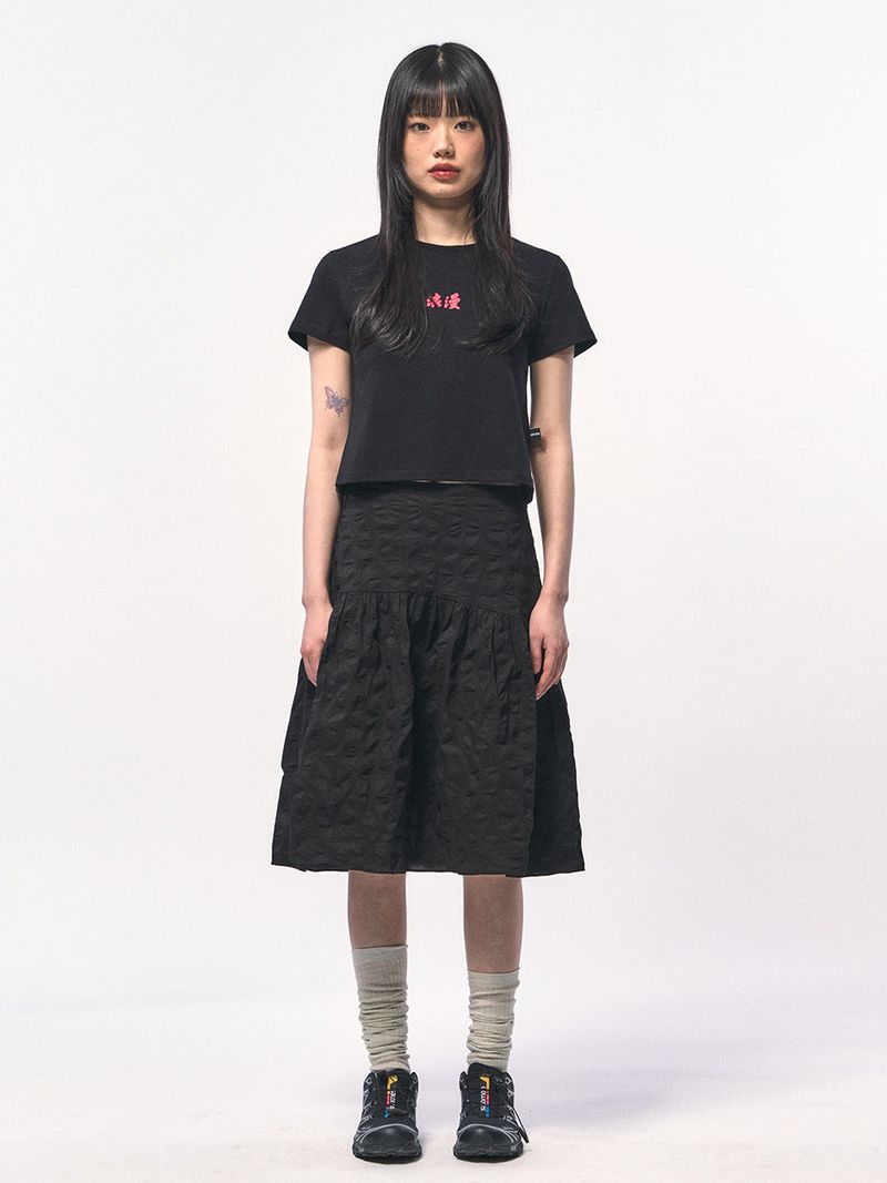 ROMANCE CROP T-SHIRT BLACK