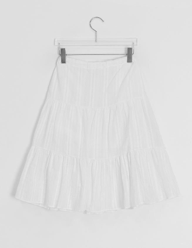 Hariki Stripe Banding Midi Skirt