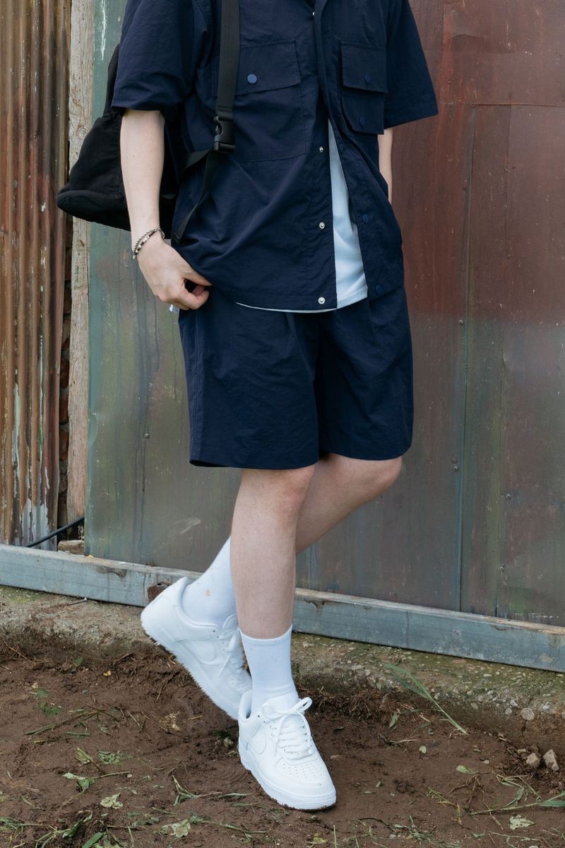 NYLON SHORT-SLEEVED SET - PANTS (NAVY)