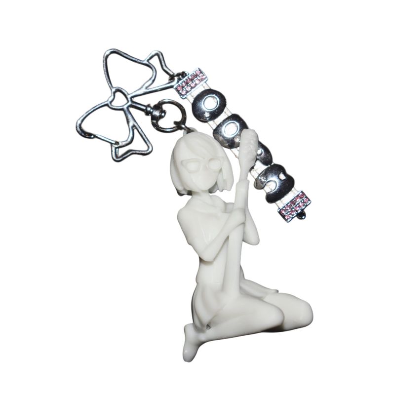 ODDiTEETH（オディティース）の「[MADE] Brush girl Statue Keyring (Pinkhair)（Toys/Key Holders）」