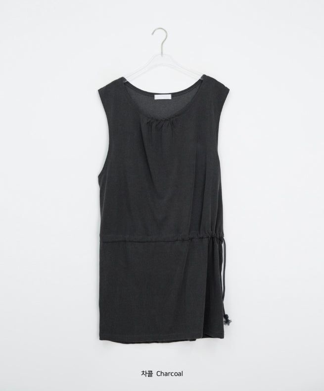 Grine Pigment String Layered Sleeveless One Piece