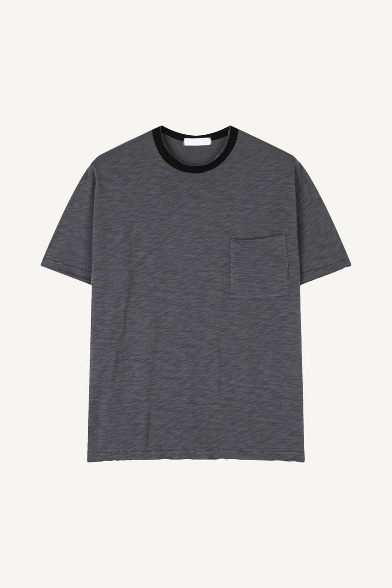 Slub rib layered T-shirt