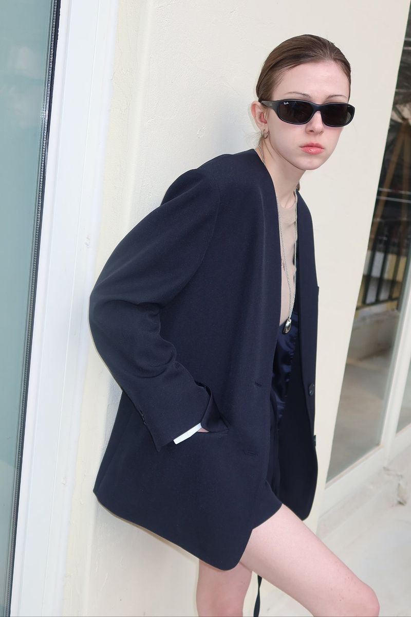 TAILORED MINI PANTS_NAVY