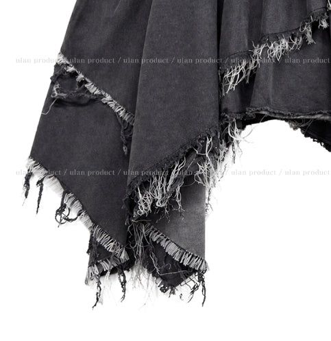 Marf Studded Grunge Unbalanced Skirt