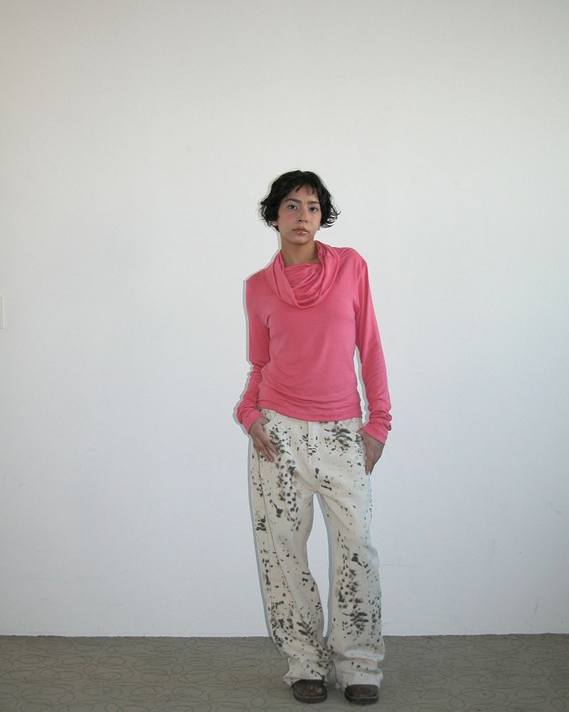 Veggie Turtleneck Hoodie, Pink