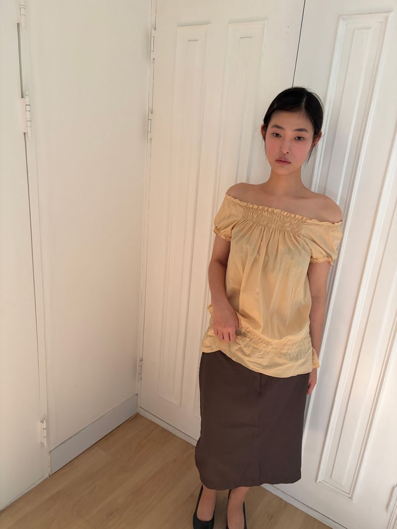 smocked frill blouse