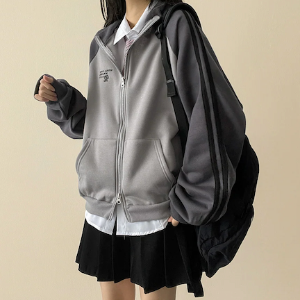 Gling Track Two Way High Neck Zip-Up [Fleece]