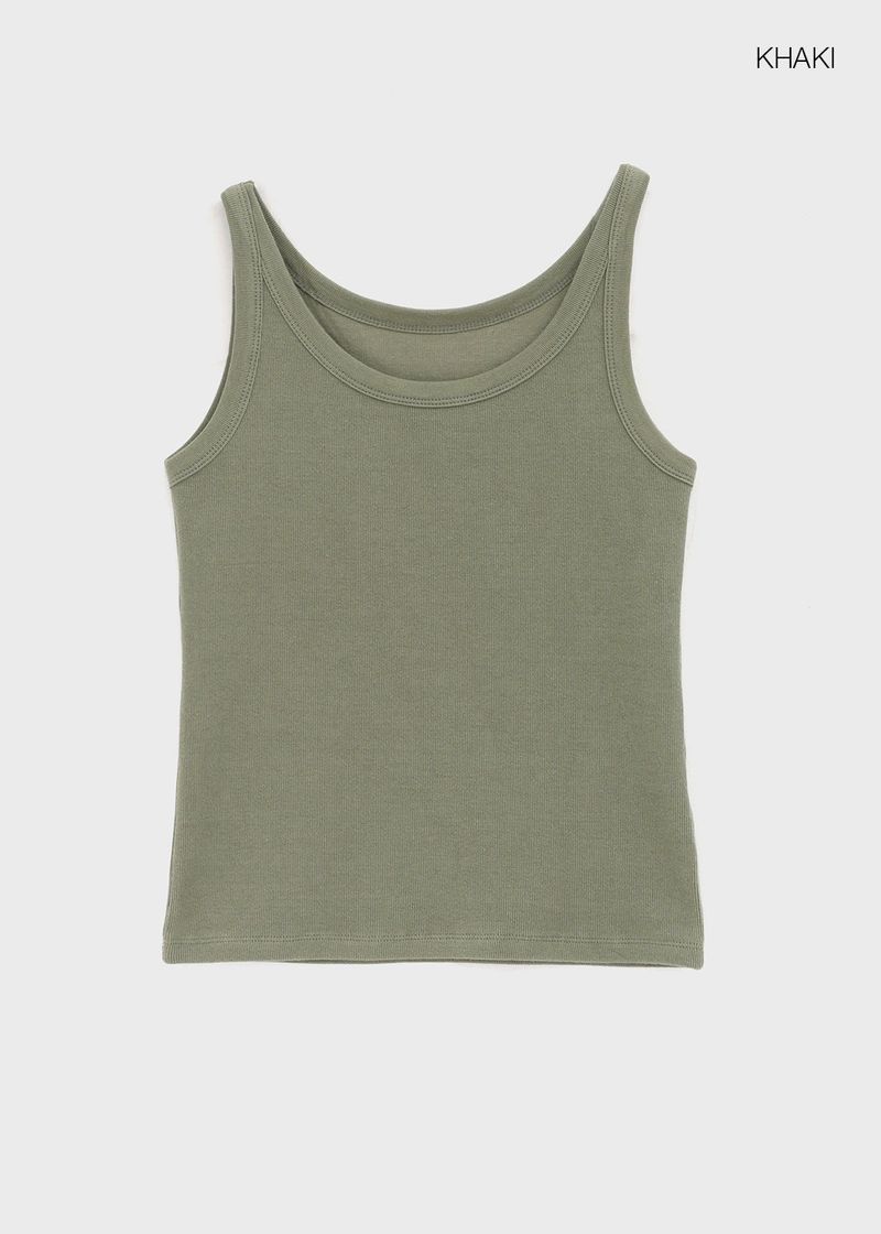 [MADE] Plio U-Neck Ribbed Sleeveless Top