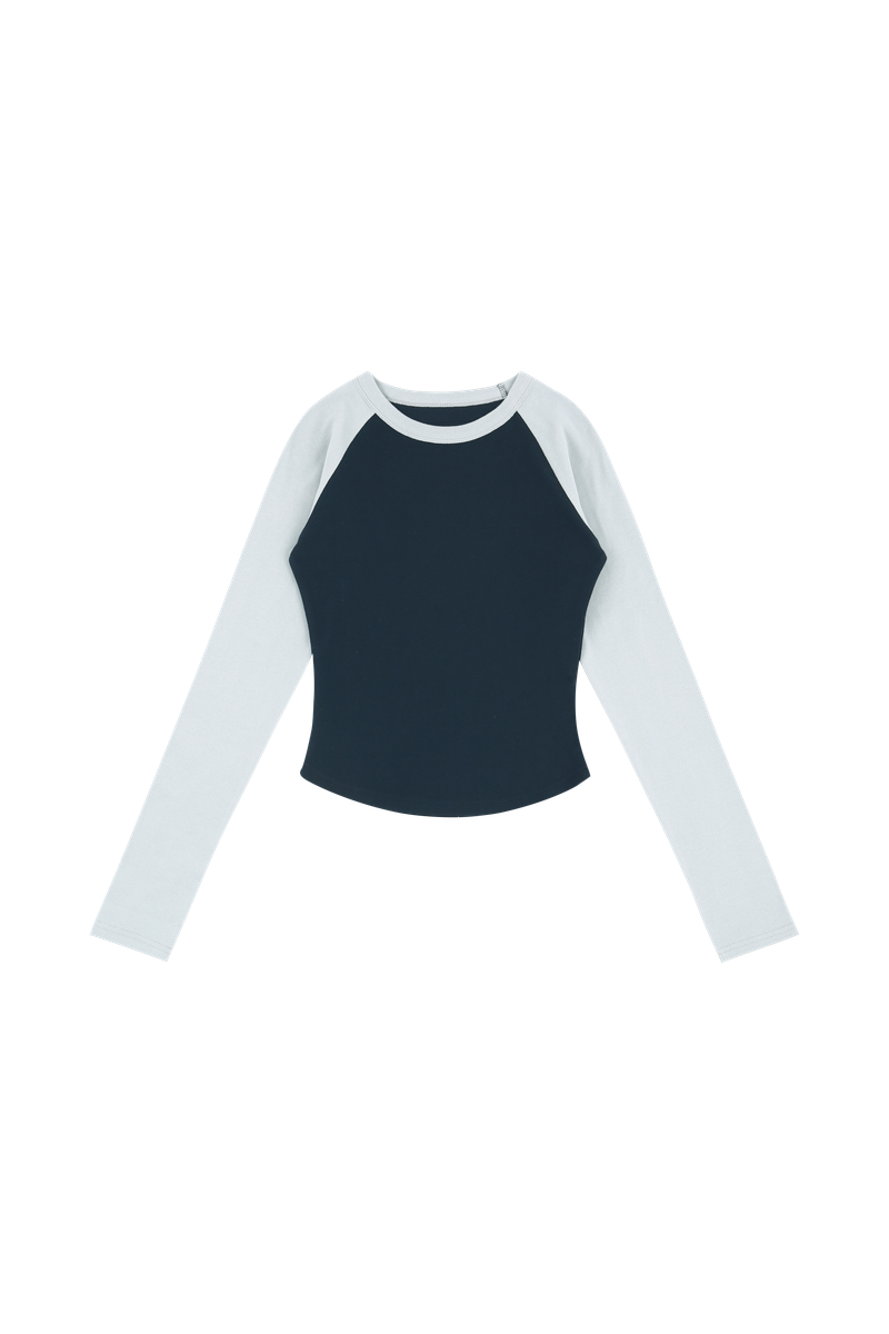 C RAGLAN LONG SLEEVE T-SHIRT_NAVY