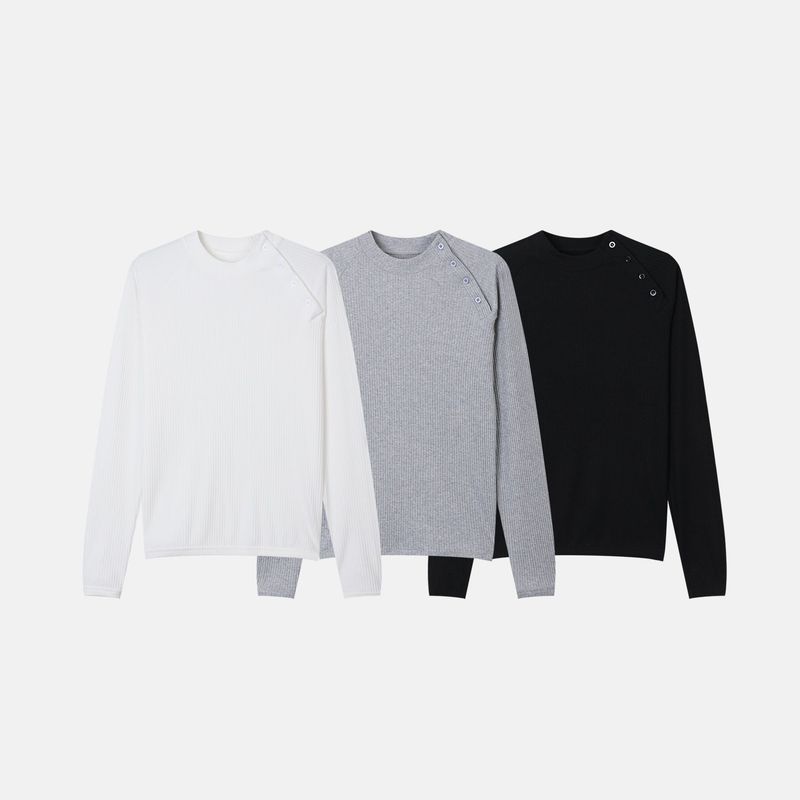 Run ribbed side muscle long sleeve tee
