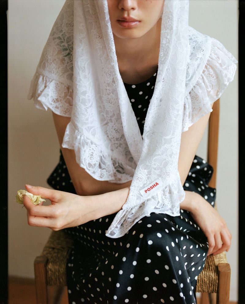 frill jersey scarf