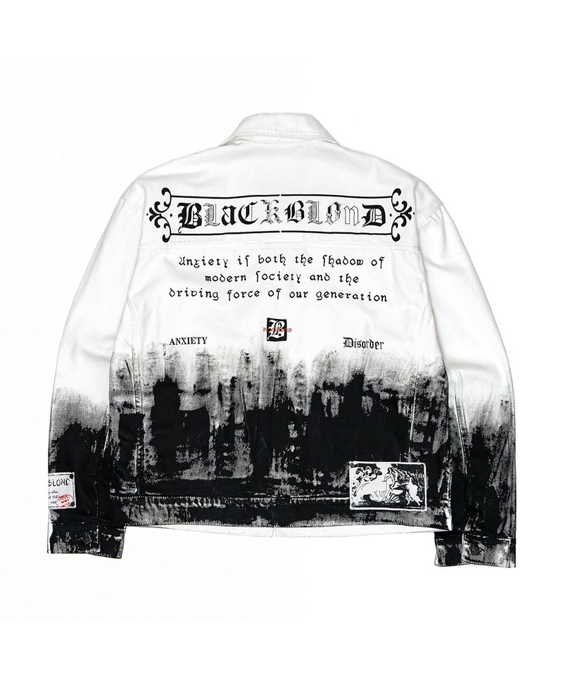 BBD Anxiety Smoke Graphic Denim Jacket (White)