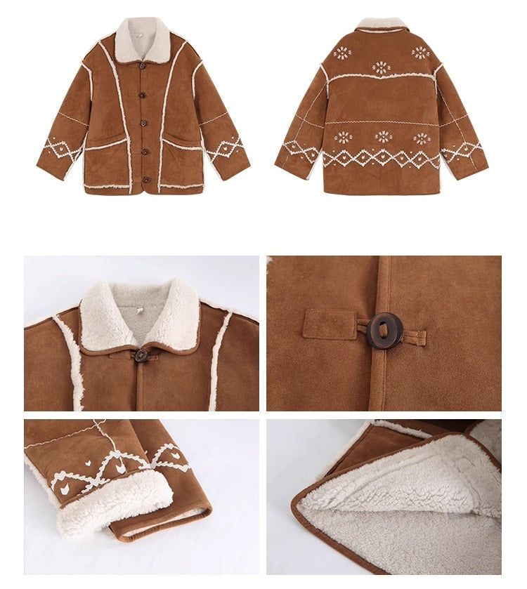 Camel suede oversized fit coat