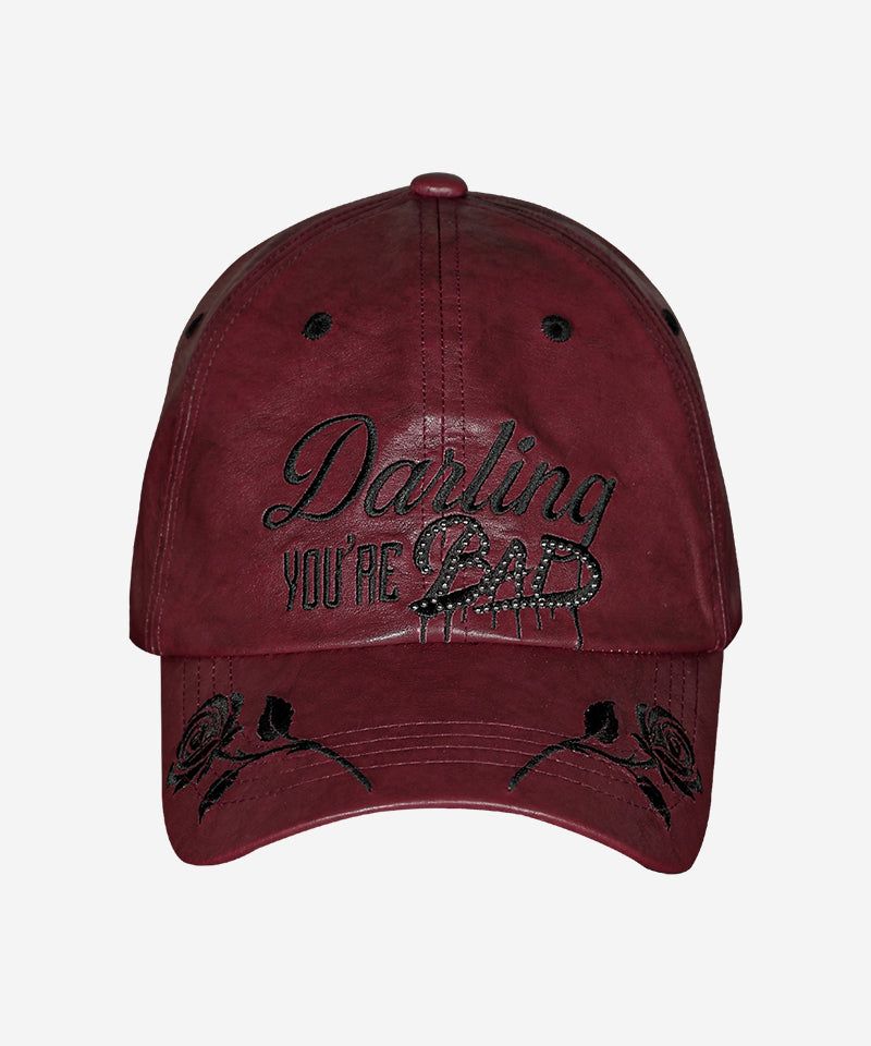 DYB LEATHER BALL CAP #WINE