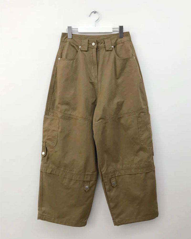 Denp Button Cargo Wide Pants (3color)