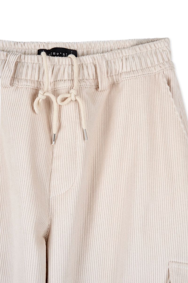 Bluesf Corduroy Cargo Pants - Cream