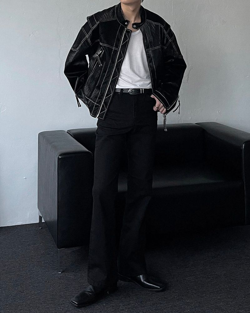 MG Glossy Biker Jacket (3 colors)