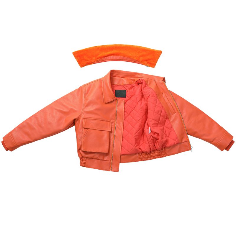 RIDERS LEATHER BOMBER ORANGE