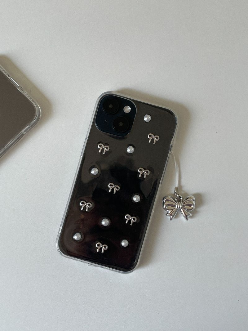 [MADE] SILVER MINI RIBBONE PHONE CASE 