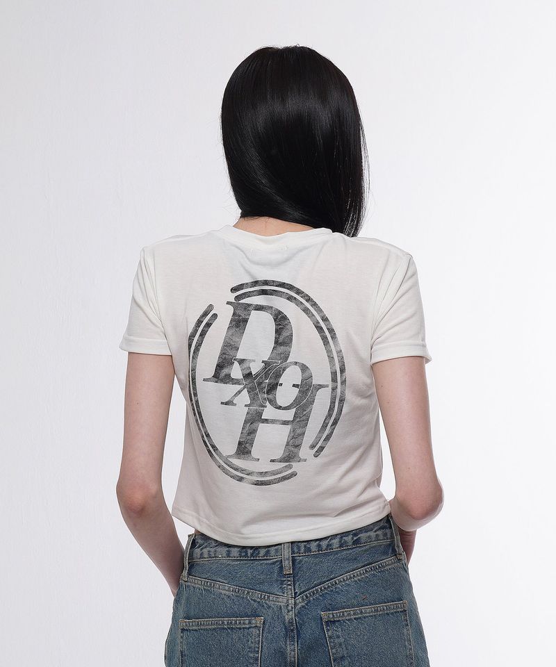 DOUBLE LINE STACK LOGO CROP T-SHIRTS