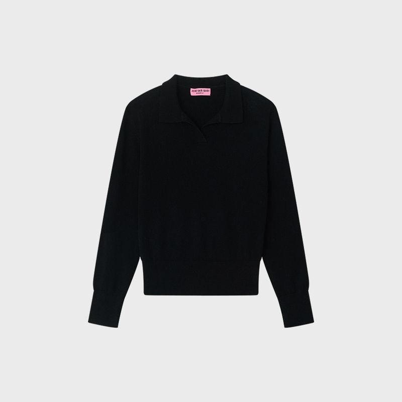 TWO-STITCH COLLAR NECK_BLACK