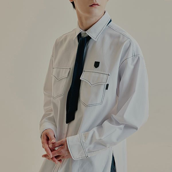 ROMANTIC CROWN(ロマンティッククラウン)の「KNIT TIE OXFORD SHIRTS(Tops)」